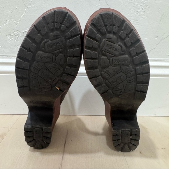 Korks by Kork Ease Mantha Women's 8 Brown Pebble Leather Heel Clog Buckle - Picture 12 of 15